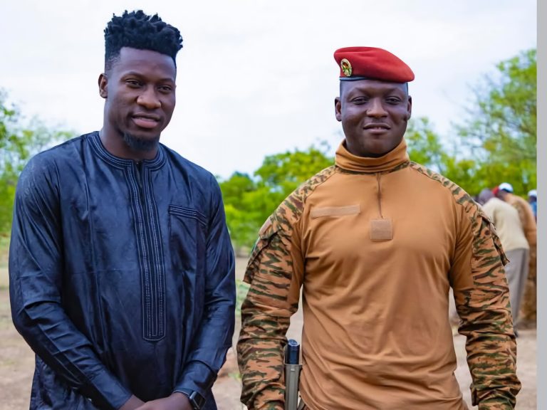 André Onana yahuye na Kapiteni Ibrahim Traoré, Perezida wa Burkina Faso