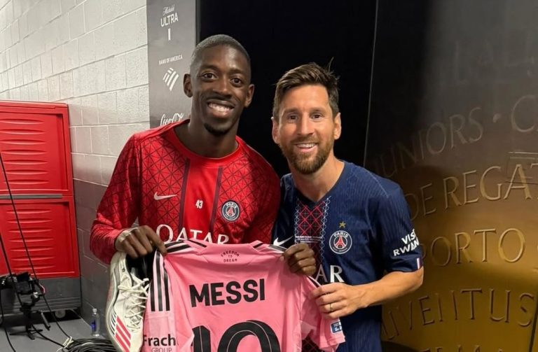 Dembélé yagaragaje ibyishimo byo kongera guhura na Messi